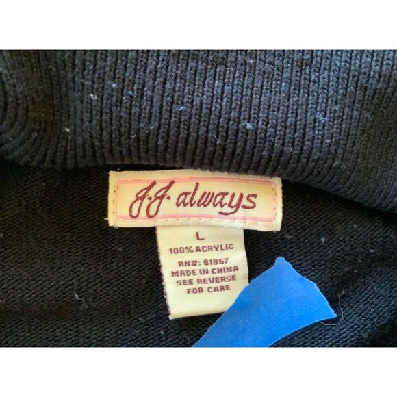 Navy Blue Cowl Neck Cap Sleeve Knit Dress By J.J. Always Size L 100% Acrylic - Picture 2 of 3